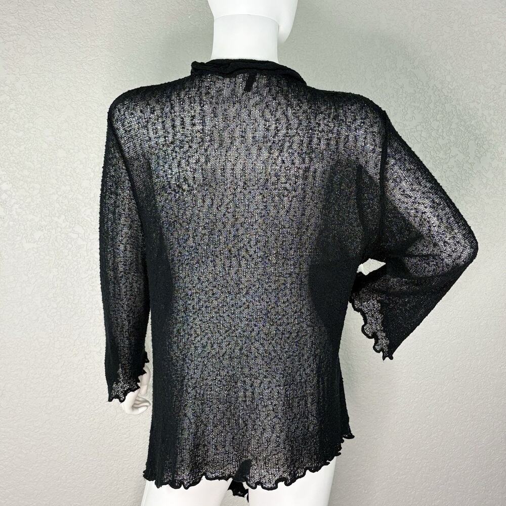 Ethyl Sheer Open Cardigan Ruffle Fairy Boho Lagenlook Whimsygoth Size L - Picture 4 of 7